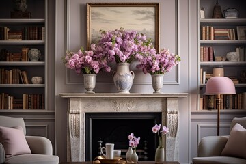 Floral Splendor: Modern Victorian Living Room Decor and Natural Beauty