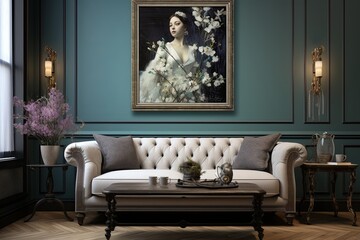 Stunning Modern Victorian Living Room Decor with Statement Art and Personalized Touch