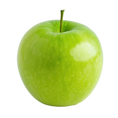 Single ripe green apple isolated on transparent background