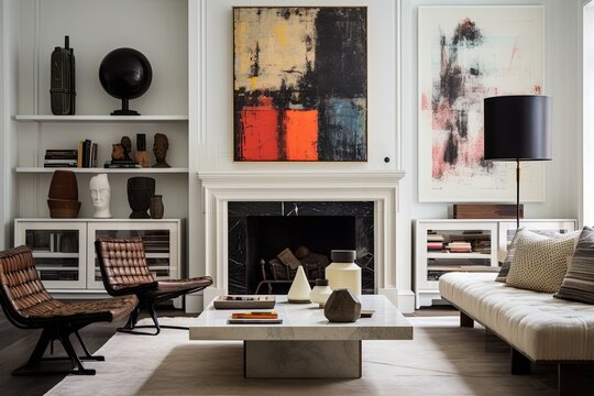 Chic Modern Artwork | Modernist Art Collector's Studio Inspirations