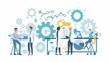 professional health care researchers working in life of medical science laboratory, technology of medicine chemistry lap experiment for hospital