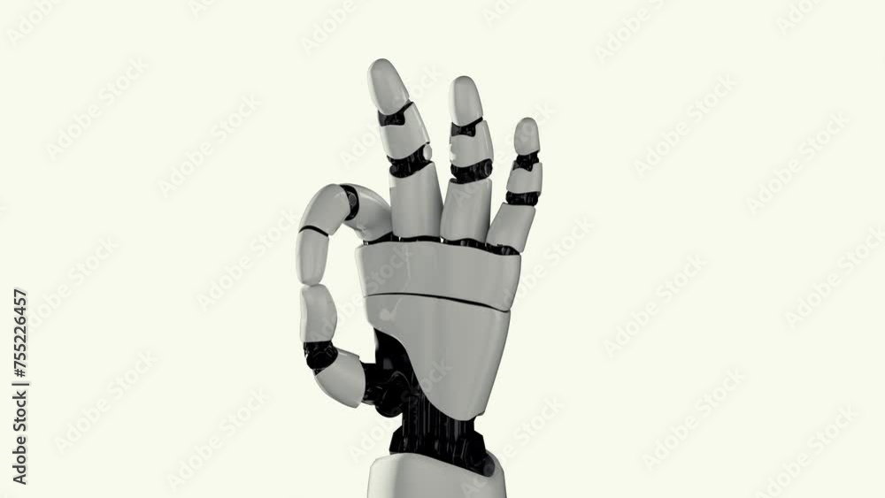 Leinwandbilder xai 3d rendering robot hand action on white and green background. concept of ai artificial intellige