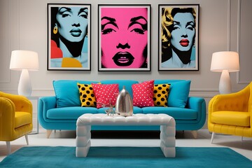 Pop Art Delight: Retro Furniture, Bold Colors, and Graphic Art for Chic Living Spaces