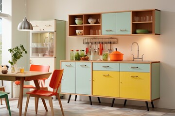 Retro 60s Inspired Kitchen: Laminate Cabinets, Durable Choice Selections