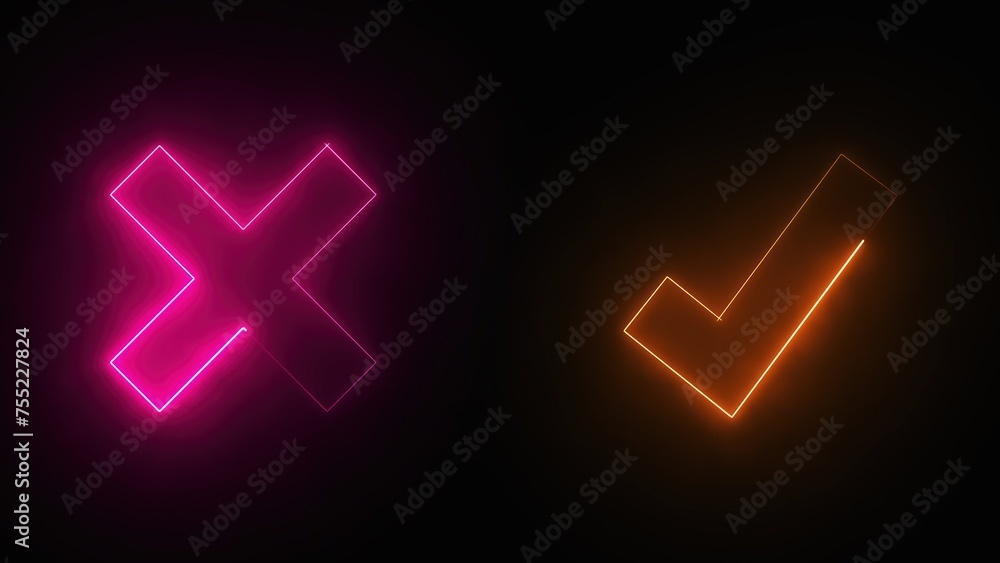 Poster true and false symbols. computer generated 3d render