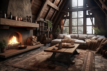 Textured Rugs in Rustic Barn Conversion Living Room Decor: Cozy Underfoot Comfort