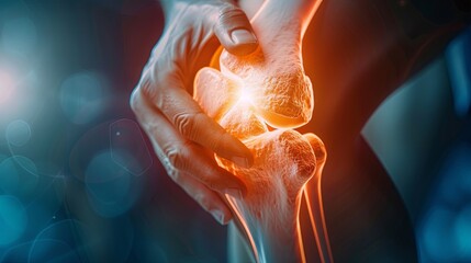 Knee joint pain osteoarthritis concept background