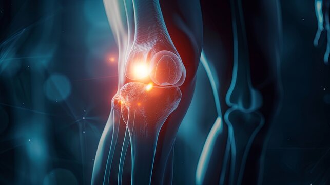 Knee joint pain osteoarthritis concept background