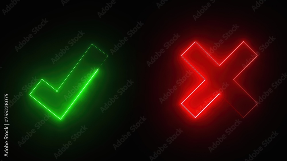 Poster true and false symbols. computer generated 3d render