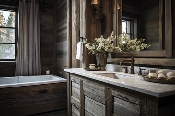 Reclaimed Wood Charm: Rustic Farmhouse Bathroom Designs & Decor Ideas