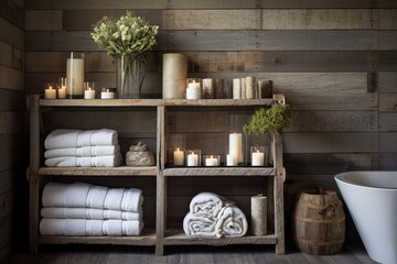 Rustic Wood Bliss: Vintage Accessories and Farmhouse Flair in Bathroom Designs