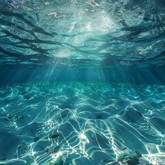 Fototapeta premium Tranquil scene of Tiffany Blue waters It is as clear as crystal and quiet, touching the pure white floor gently.