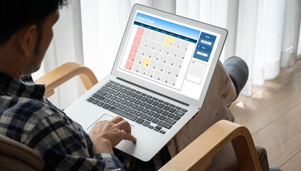 Calendar on computer software application for modish schedule planning for personal organizer and...