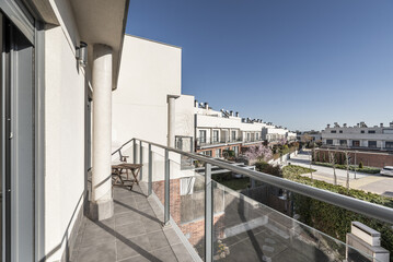 A small terrace with views in a two-story building