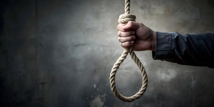 hand passes the hangman's noose