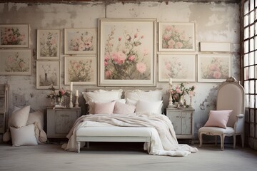 Personal Photos Gallery Wall: Shabby Chic Bedroom Designs