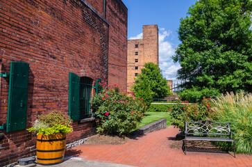 Floral landscaping on a distillery property in Frankfort Kentucky