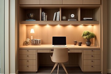 Compact Marvels: Sleek Space-Saving Home Office Ideas with Built-In Furniture