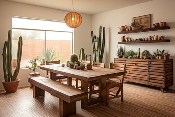 Sizzling Southwestern Desert Dining Room Decor: Cactus-Inspired Ideas for a Tranquil Desert Vibe