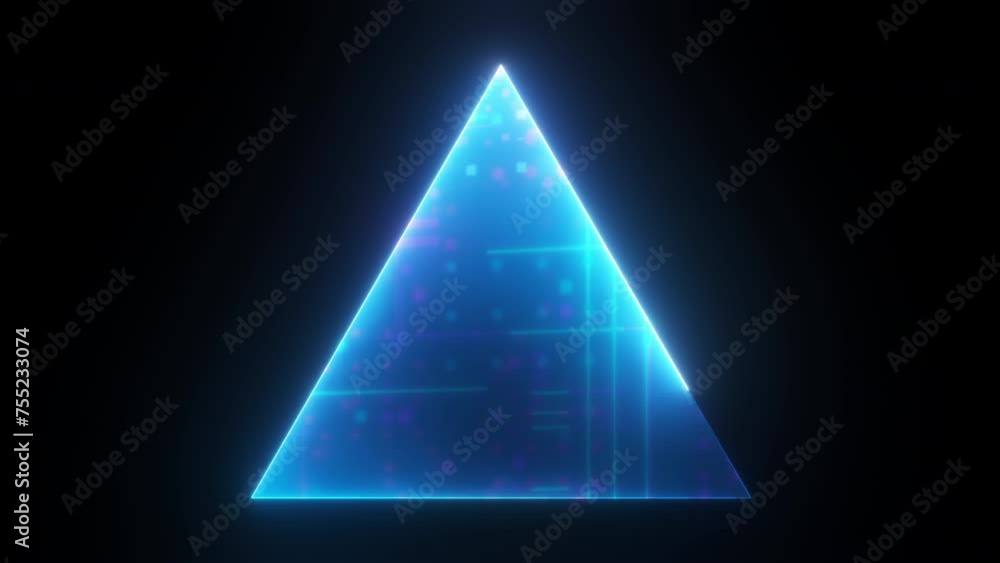 Poster abstract neon triangle. computer generated 3d render