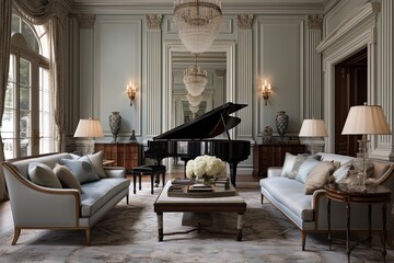Federal Elegance: A Sophisticated Palette in Stately Living Room Decors