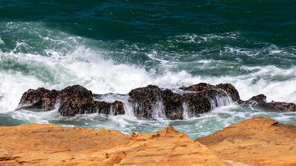 Landscape of Pacific coast at Devils punch bowl in Oregon state