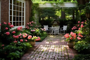 Brick Pathways & Lush Greenery: Traditional English Garden Patio Ideas