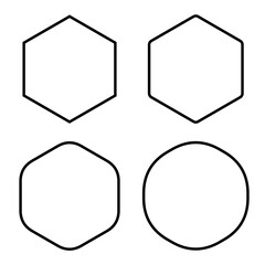 シンプルな六角形のイラスト