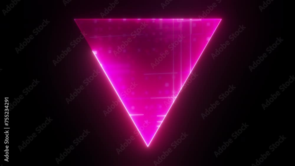 Poster abstract neon triangle. computer generated 3d render
