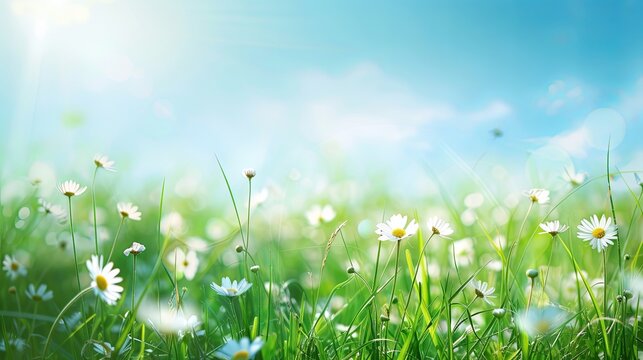 Summer field meadow with flowers wallpaper background