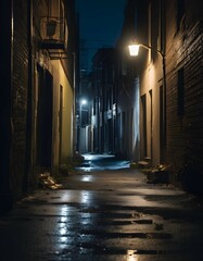 Dark city alley