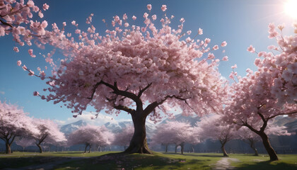 Obraz na płótnie Canvas cherry blossom trees
