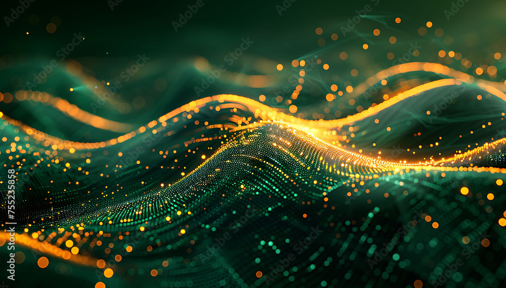 Leinwandbilder enhancing connectivity, abstract cyber ​​network grid with artificial neurons and global data connec