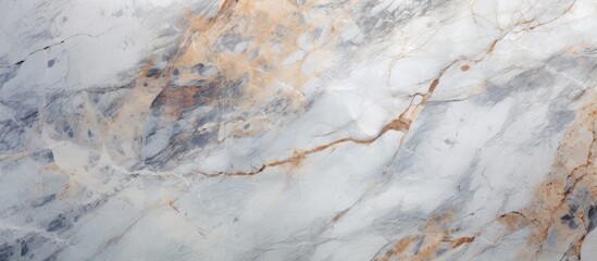Fototapeta premium A detailed close-up view of a marble surface, showcasing the intricate patterns and textures of high-resolution Italian marble. The image highlights the smooth and polished surface of the stone,