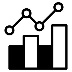 Growing graph simple icon