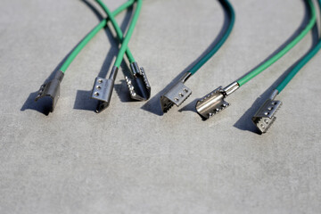 Electrical cables with terminals. Wires used to power machine tools