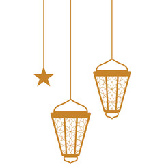 Gold Modern Islamic Lantern