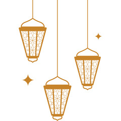 Gold Modern Islamic Lantern