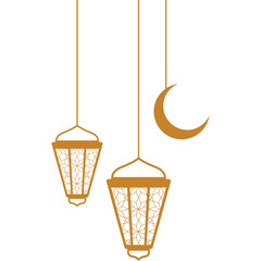 Gold Modern Islamic Lantern