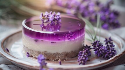 Obraz na płótnie Canvas Lavender cheesecake. Generative AI