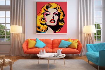 Pop Icons Paradise: A Nostalgic Pop Culture-Filled Vibrant Living Room Makeover