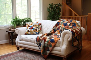 Quilted Throws Handmade Appeal: Vintage Farmhouse Living Room Decor