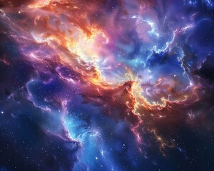 Wormholes pierce the nebulae canvas dark matter whispers - obrazy, fototapety, plakaty