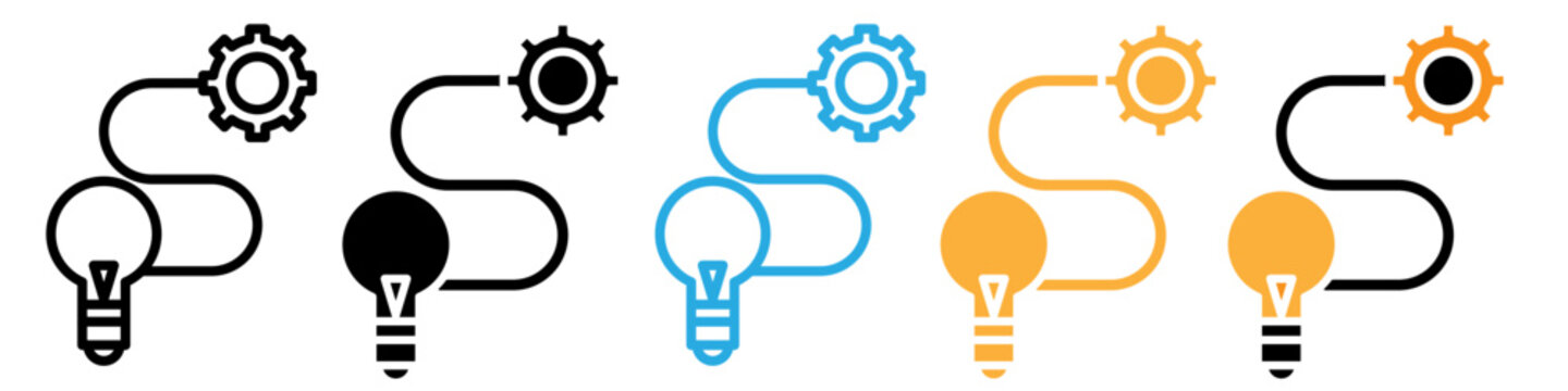 Implementation icon logo set vector