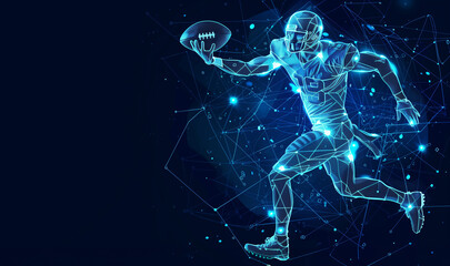Football NFL Touchdown Blue Network Wallpaper AI generated