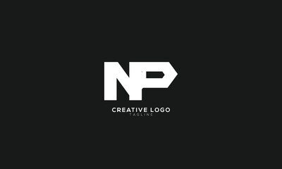 NP Abstract initial monogram letter alphabet logo design