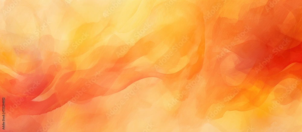 Poster this painting showcases a mix of orange and yellow colors blending together in a dynamic composition