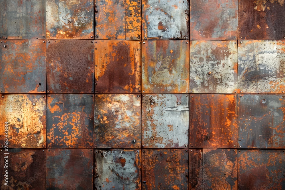 Poster abstract rustic metal texture background with varied brown and orange rust patterns