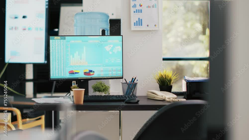 Poster stock portfolio on trading platform displayed on computer containing collection of investment assets