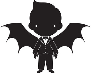 Adorable Bite Cute Dracula Emblem in Vector Winged Delight Dracula Logo Design with Cuteness